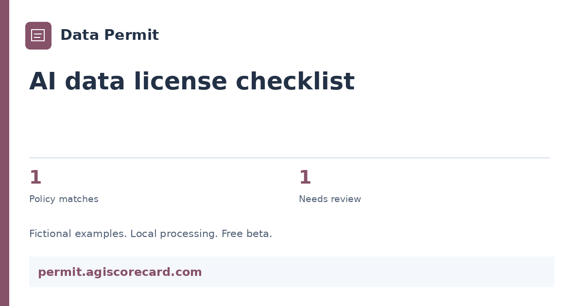 AI data license checklist